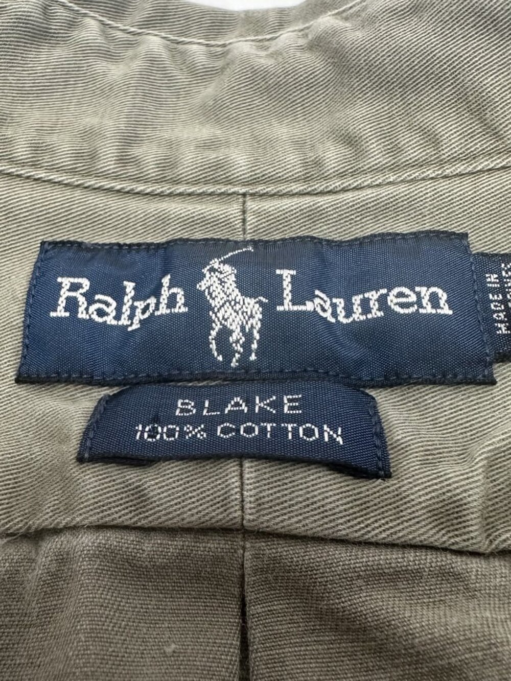 vintage Ralph Lauren Blake Olive Green Men's Shirt Medium Long Sleeve Casual - Picture 4 of 10